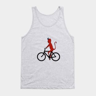 Illustration of a cute demon on the bike Tank Top